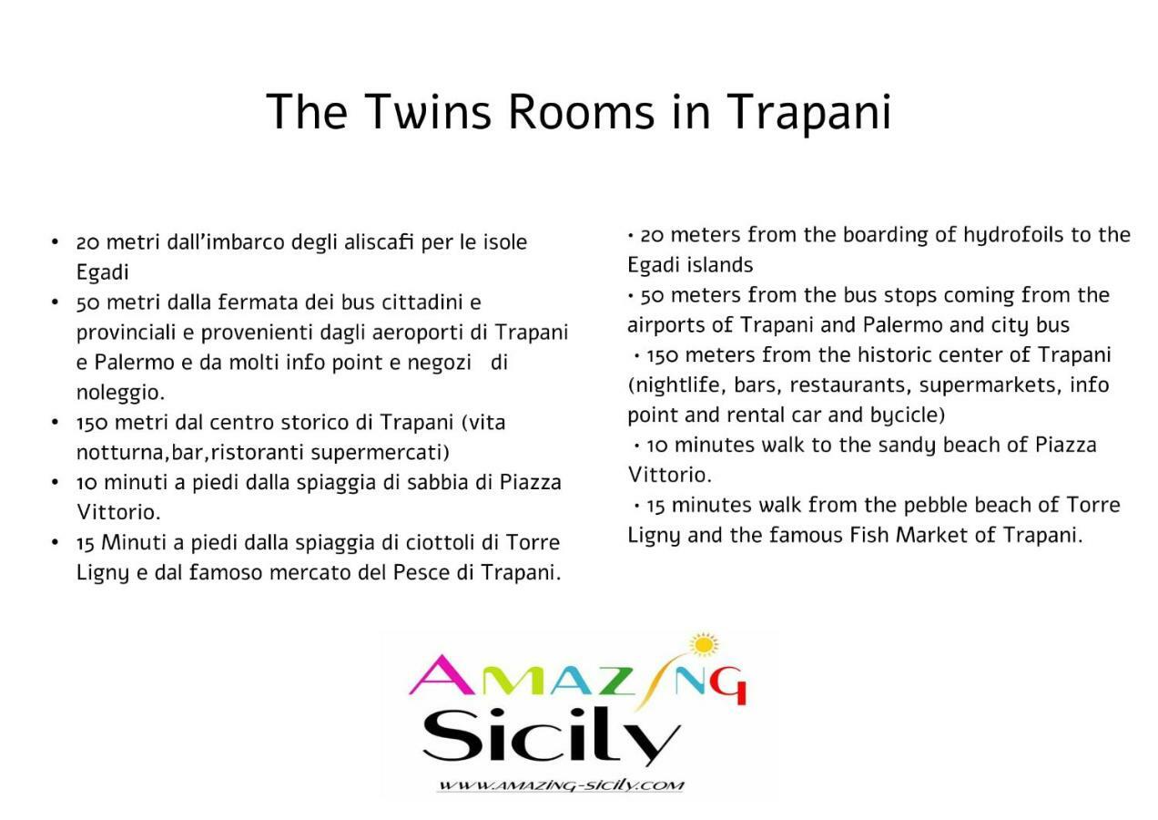 The Twins Rooms In Trapani 1 Eksteriør billede